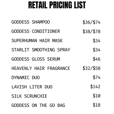Retail Pricing Sheet